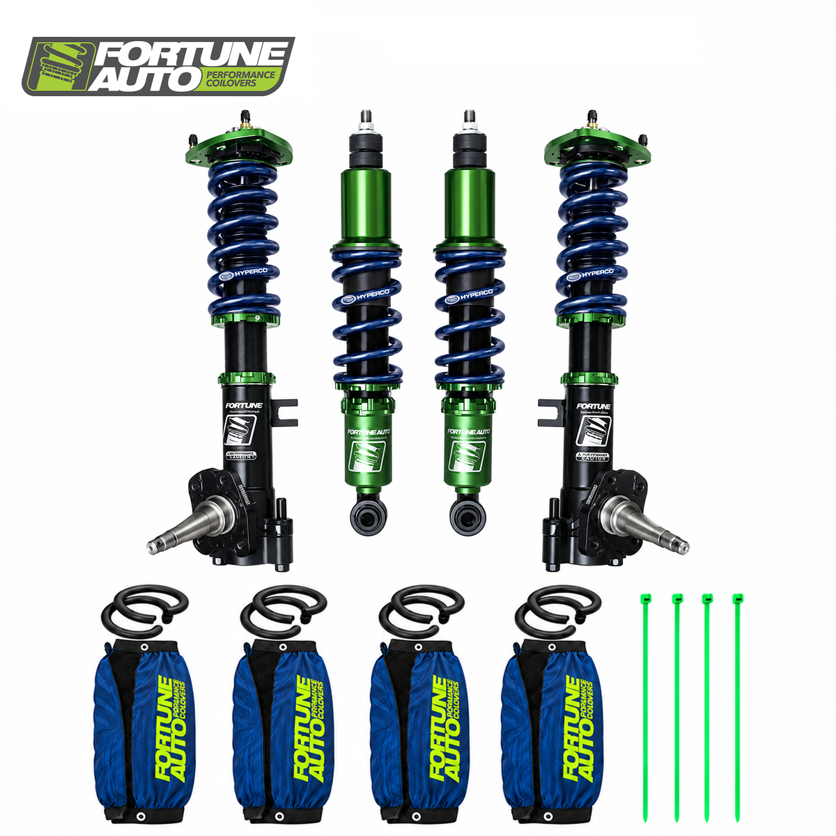 Fortune Auto 500 Series AE86 coilover configuration with spring options