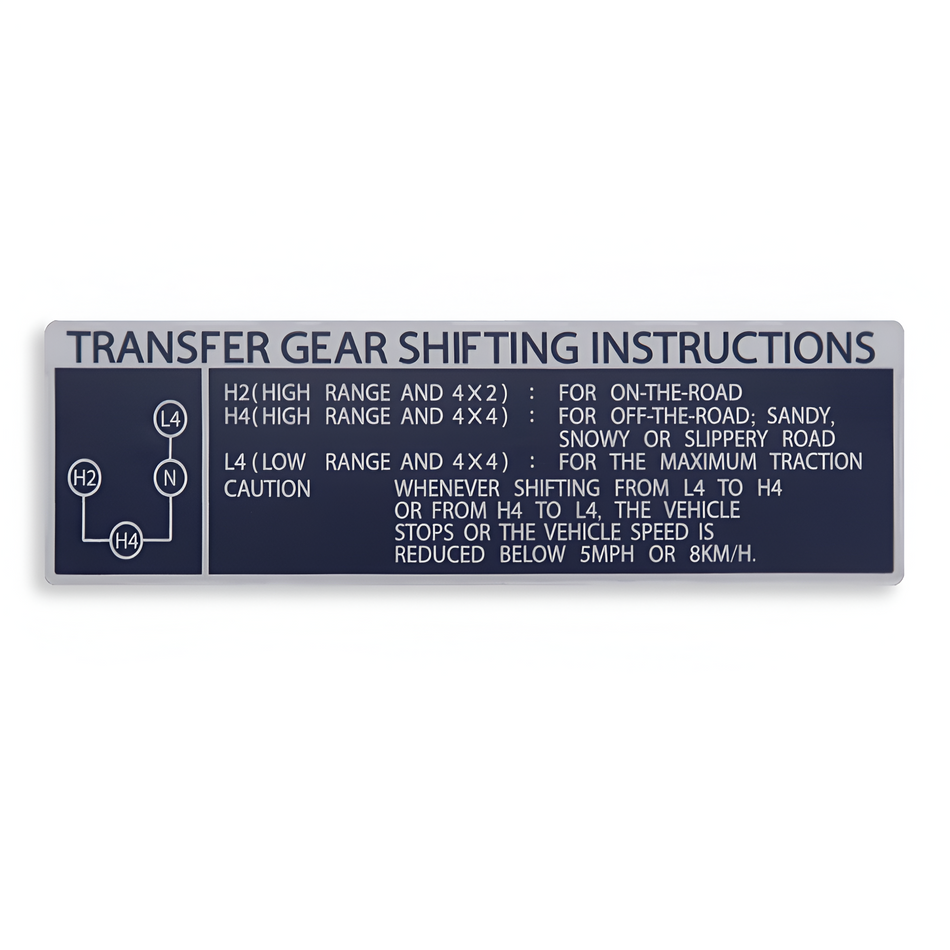 Transfer Case Gear Shifting Instructions Decal (1979-1983 Pickup)