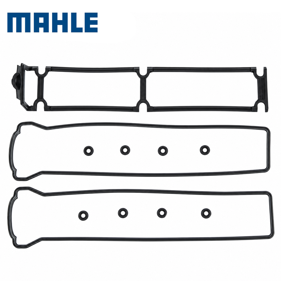 MAHLE valve cover gasket set with two perimeter gaskets, eight sealing washers, and one center-cover seal