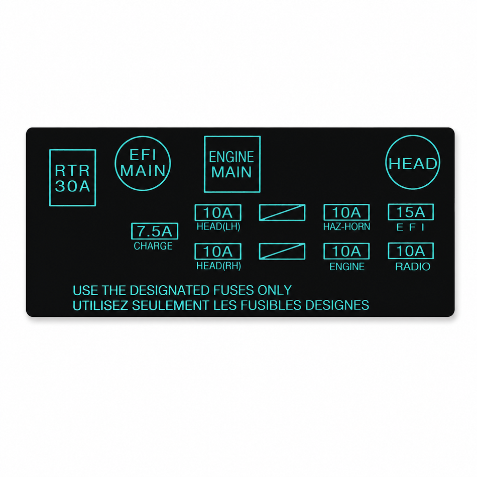 AE86 Engine Fuse Box Decal (1983-87 Corolla)