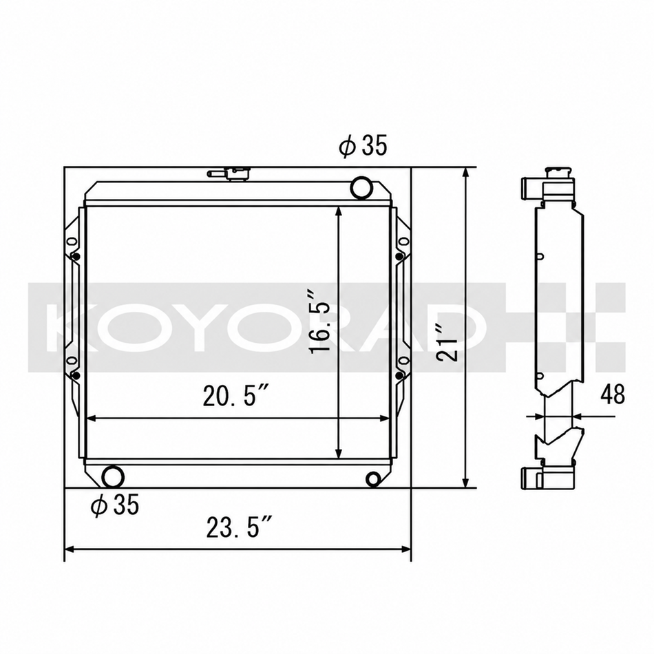 Koyo HH Series Aluminum Performance Radiator (1984-95 4Runner/Pickup)