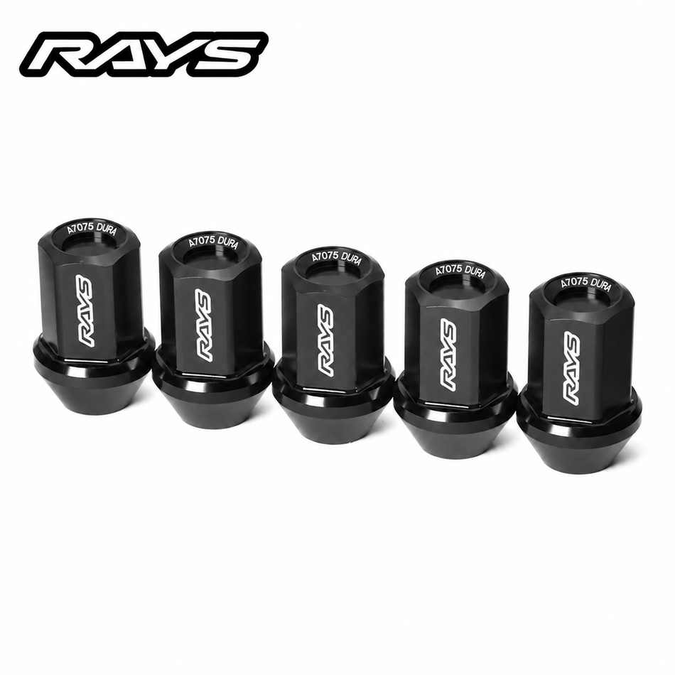 RAYS 17HEX L31 Black Lug Nut & Lock Set – M12 x 1.5 (AE86 & AW11)