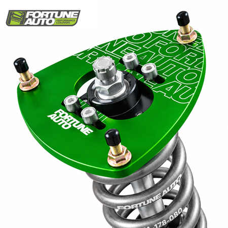 Fortune Auto green anodized coilover upper mount