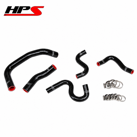 HPS black silicone coolant hoses and stainless steel clamps for Toyota Corolla AE86