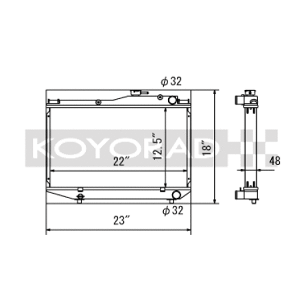 AE86 Koyo HH Series 4AGE Aluminum Performance Radiator (1983-87 Corolla)