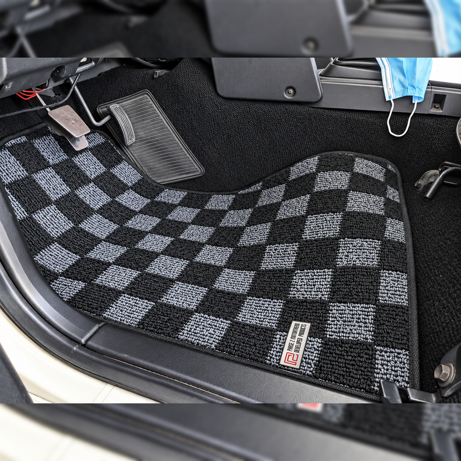 AE86 P2M Dark Grey Checkered Floor Mat Set