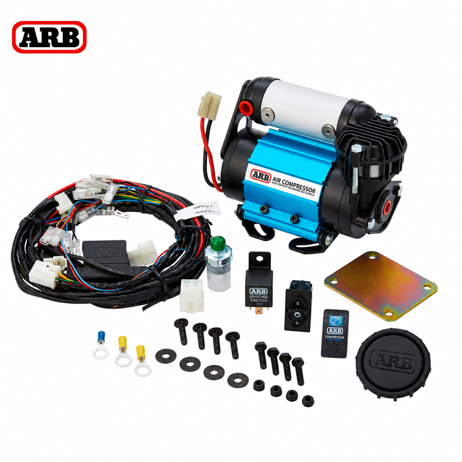 ARB CKMA12 12V air compressor and wiring components