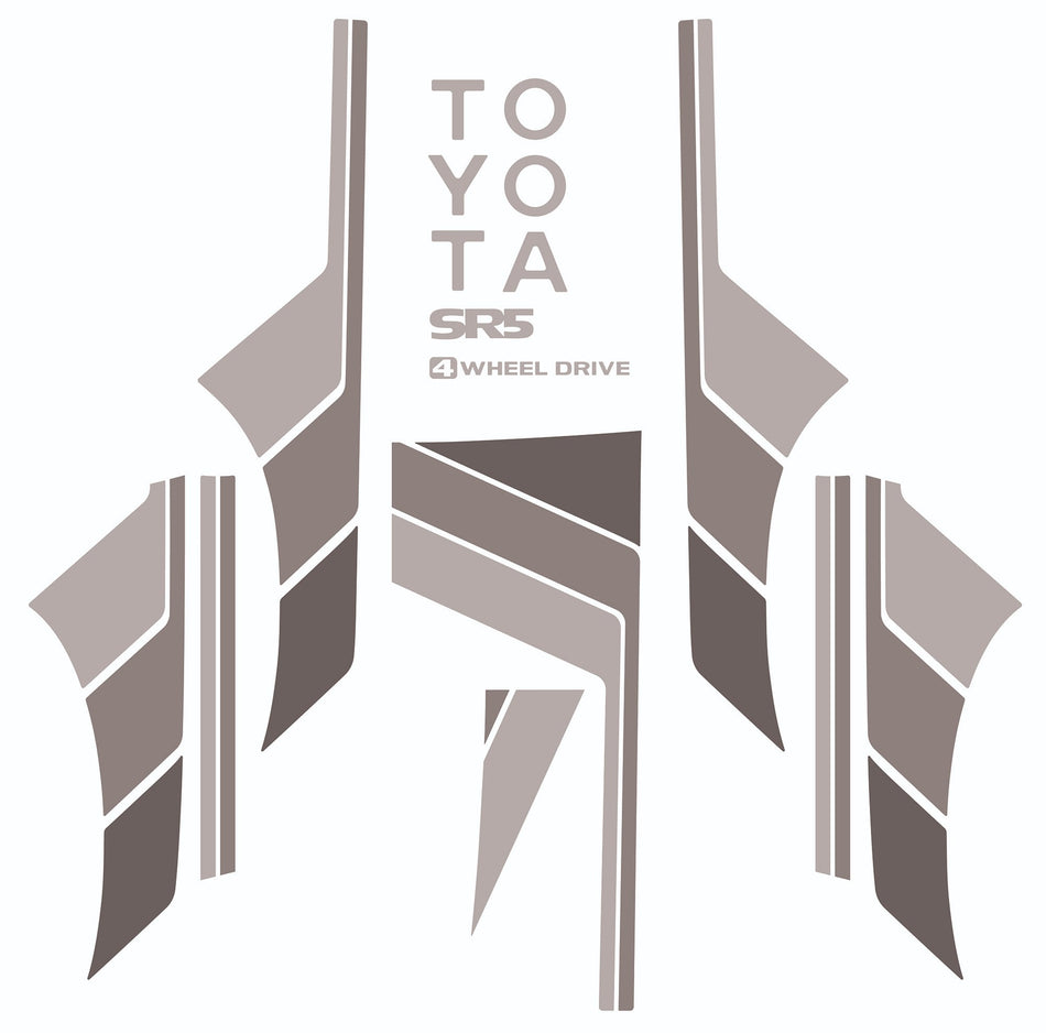 1981-1983 Short Bed 4X4 SR5 Side Stripe Graphics Kit w/ Tailgate Decals(1979-1983 Pickup)