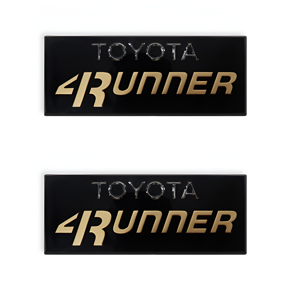 OEM-style Toyota 4Runner B-pillar emblem pair, front view