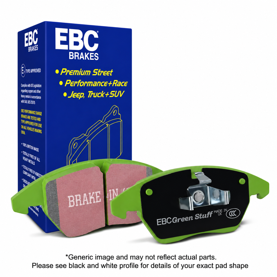 EBC Greenstuff 6000 front brake pad set for Toyota 4WD applications