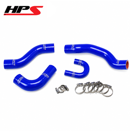Blue HPS silicone radiator and bypass hose kit with four hoses and eight stainless clamps for 1984–1995 Toyota 4Runner and Pickup with naturally aspirated 22RE, without rear heater