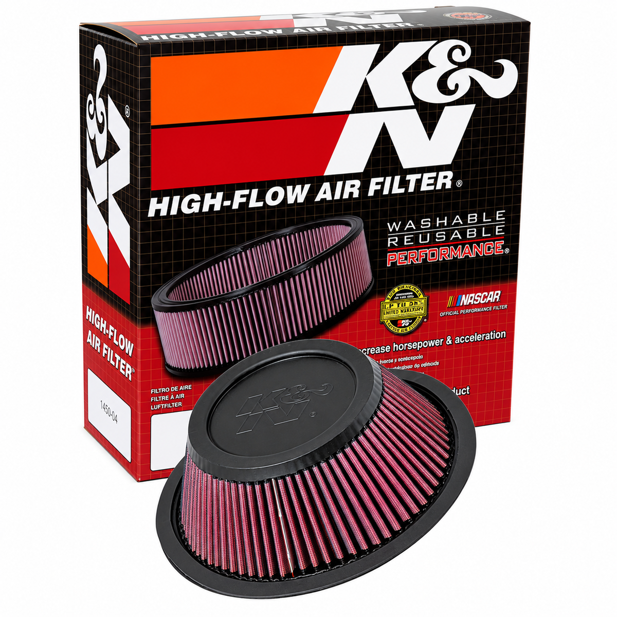 K&N washable high-flow air filter for Toyota 3VZ-E V6 factory air box