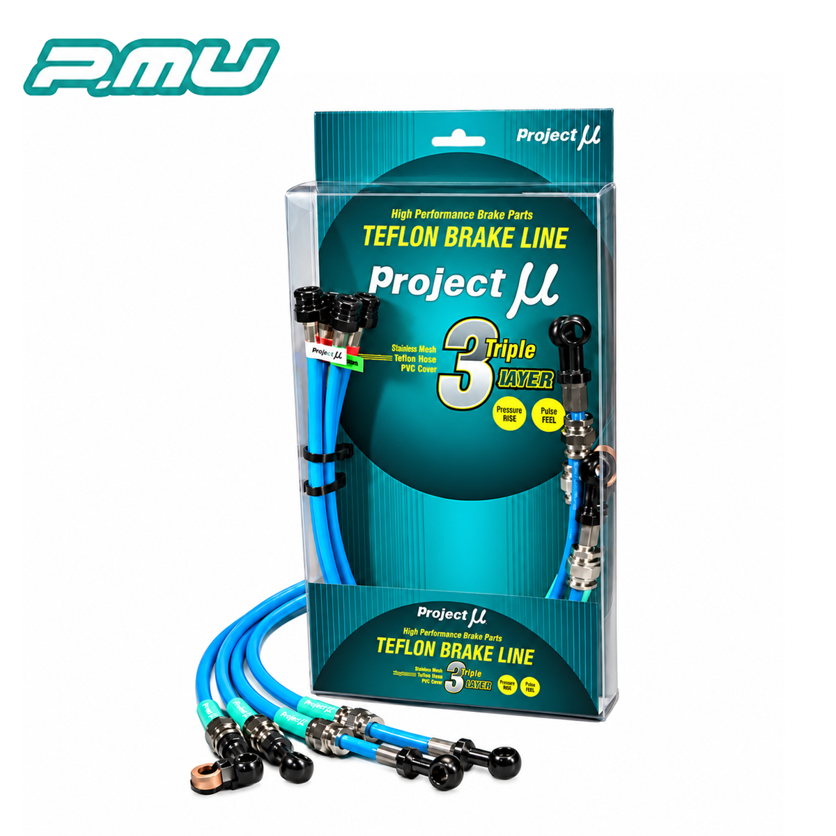 Project Mu Teflon brake line kit for Toyota AE85 and AE86 rear drum brake applications