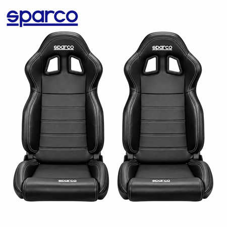 Sparco R100 black reclining street and performance seat – side profile