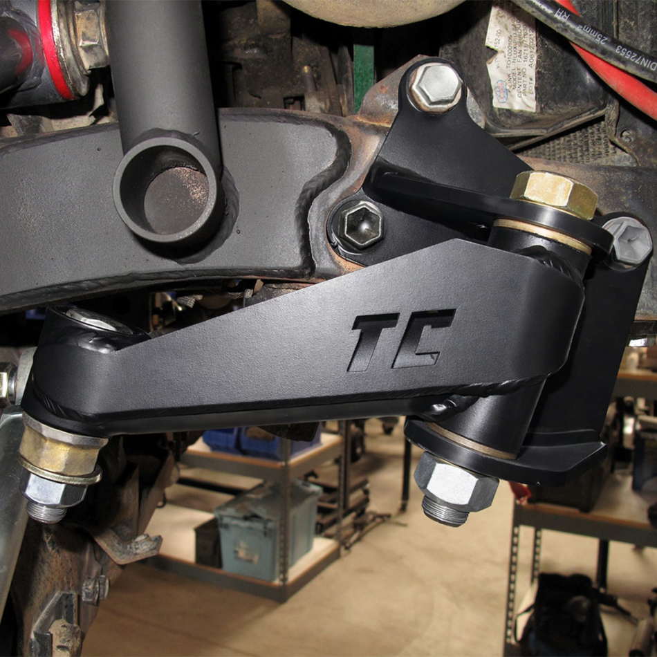 Total Chaos Caddy heavy-duty idler arm installed on a Toyota 4WD steering system