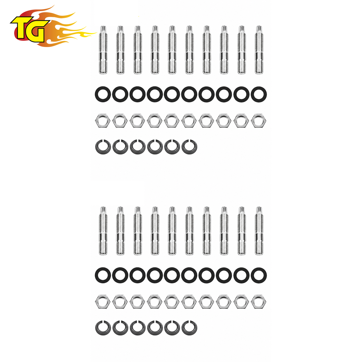 Trail-Gear Super Metal knuckle studs, nuts, wave washers and cone washers
